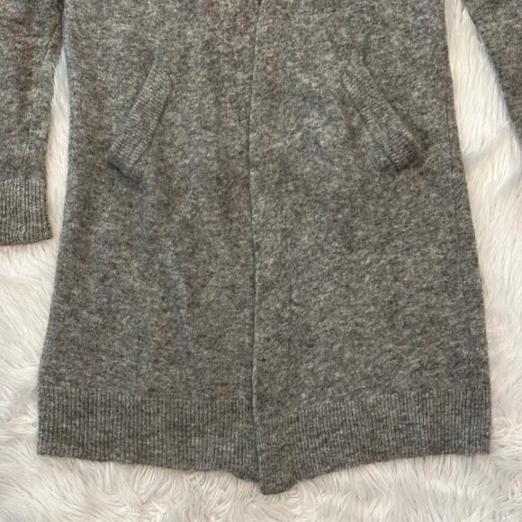ACNE Studios Raya Mohair Cardigan Wool Blend Open Front Long Duster Sweater Gray - Picture 8 of 14